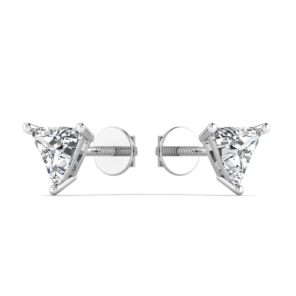 Triangle Solitary Silver Stud Earring