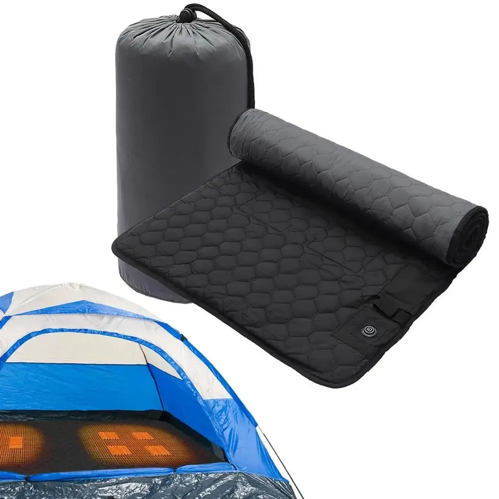 USB Heated Sleeping Bag Pad with 7 Heating Zones for Camping & Outdoor Use