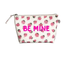 White Floral Makeup Bag BE MINE