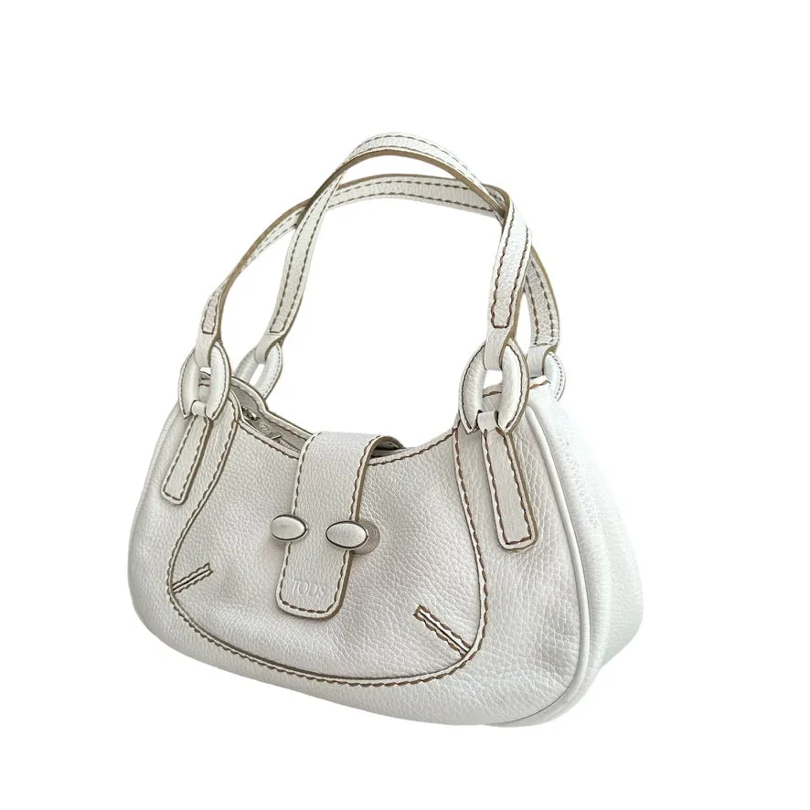 White Leather Shoulder Bag