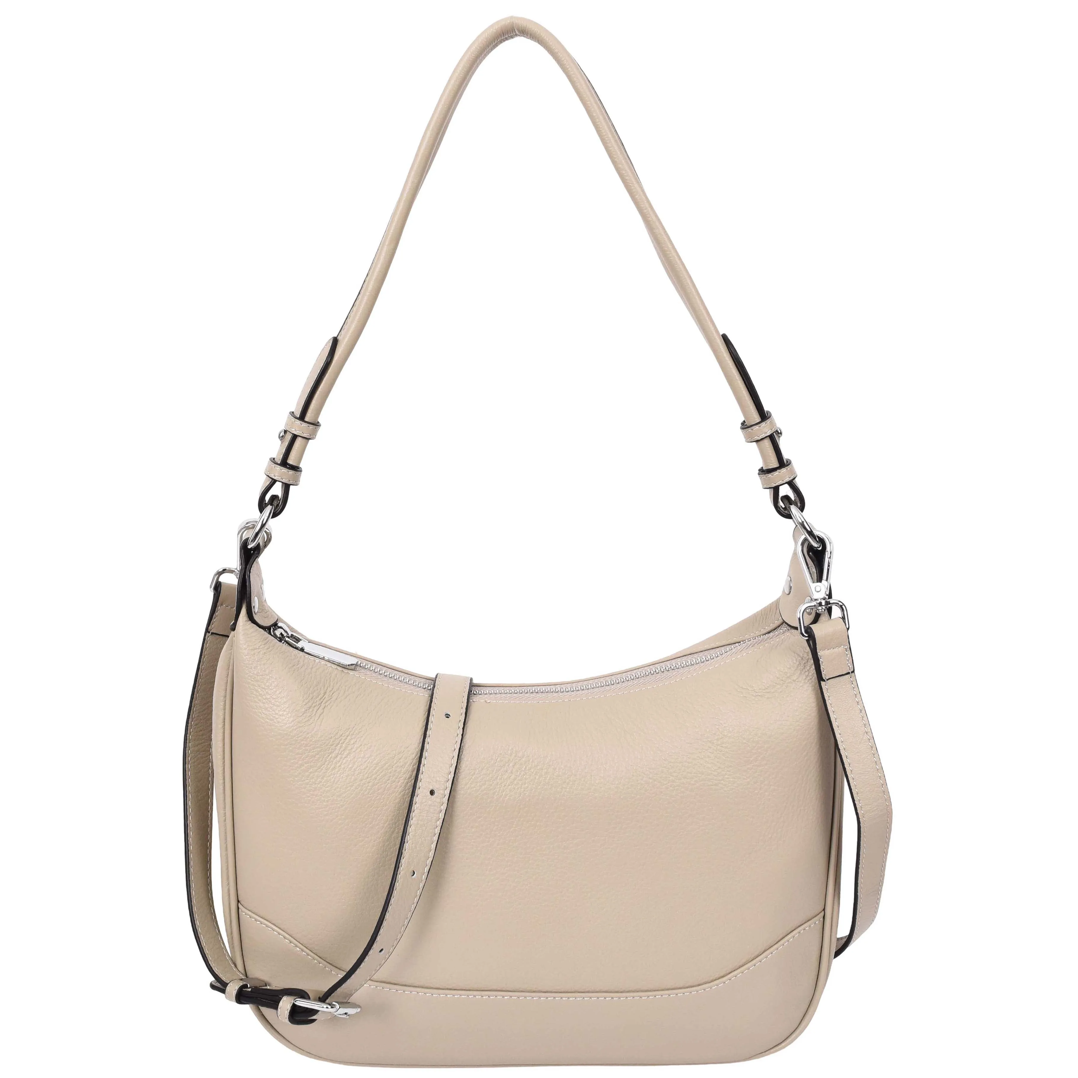 Womens Leather Hobo Style Shoulder Bag Daphne Taupe